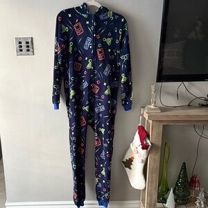Cat & Jack Blue Gaming Icons Onesie